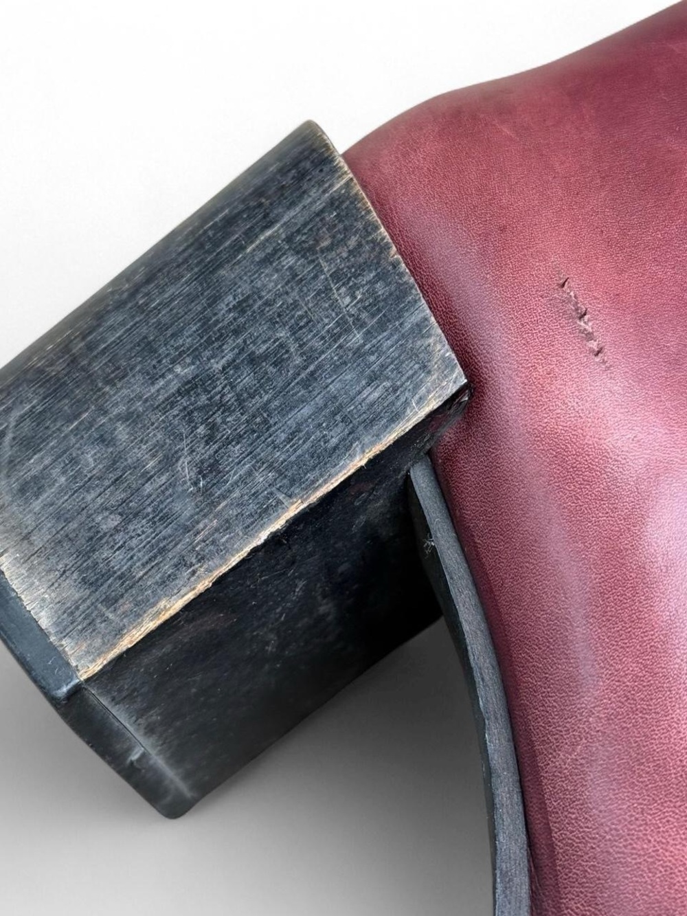 COS Limited Collection Burgundy Leather Block Heel Boots EU 40 - Picture 8 of 8